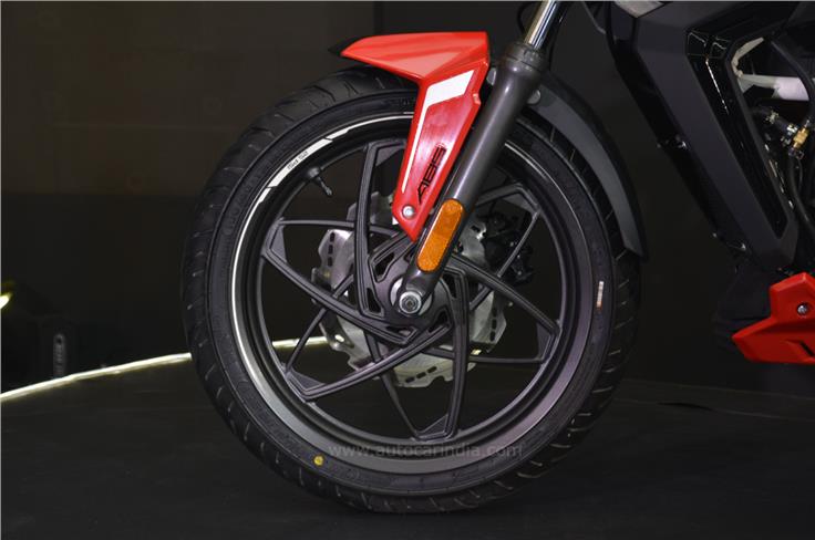 Another first in the electric two-wheeler space is the presence of dual-channel ABS.